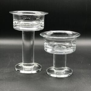 Vintage Crystal Glass Candle Holders - Compotes Set of 2 Maded in Krosno Poland